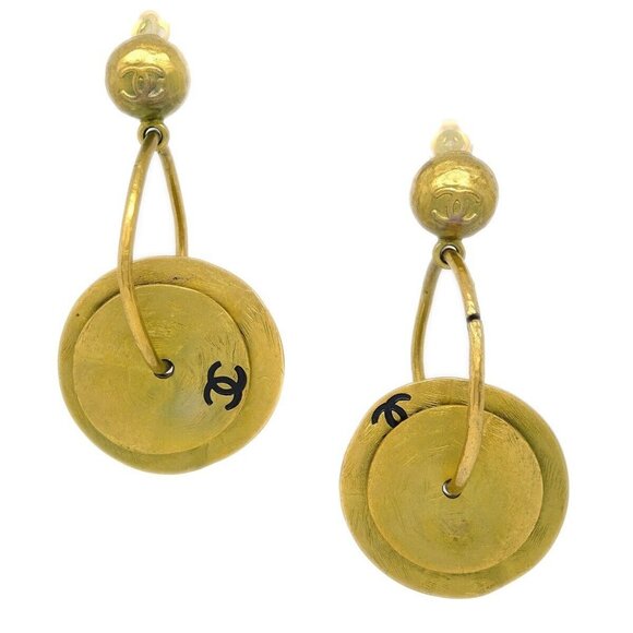 Chanel Dangle Hoop Earrings Clip-On - Picture 1 of 9